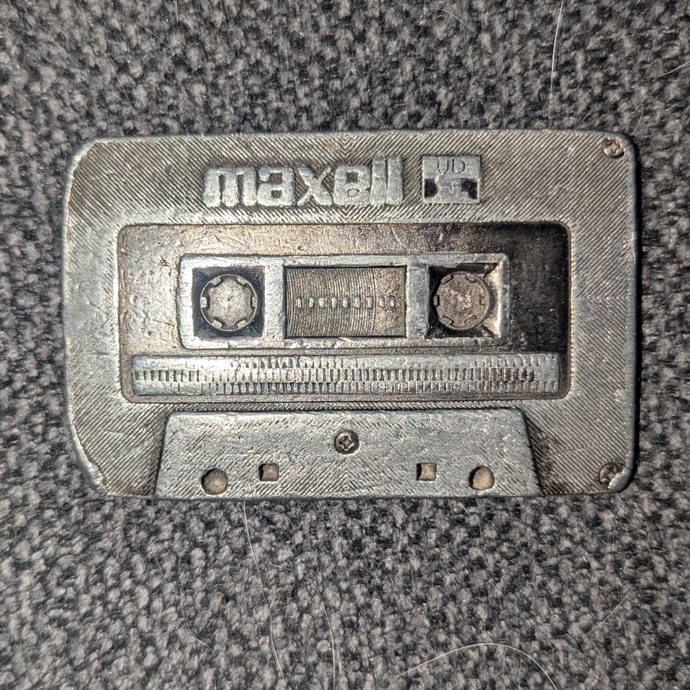 Vintage Maxwell tape belt buckle - DOESN'T NOT HAVE BELT HOOK